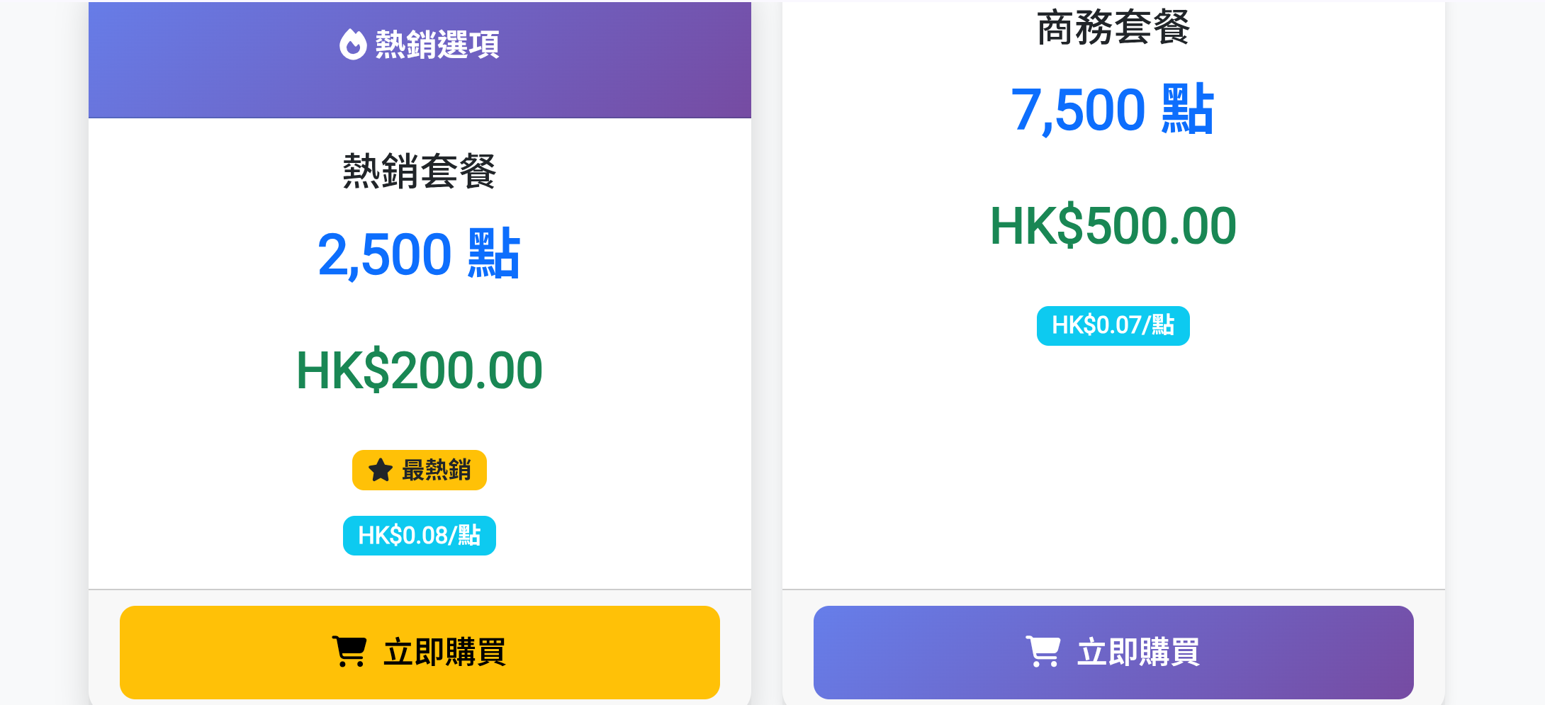 建議套餐